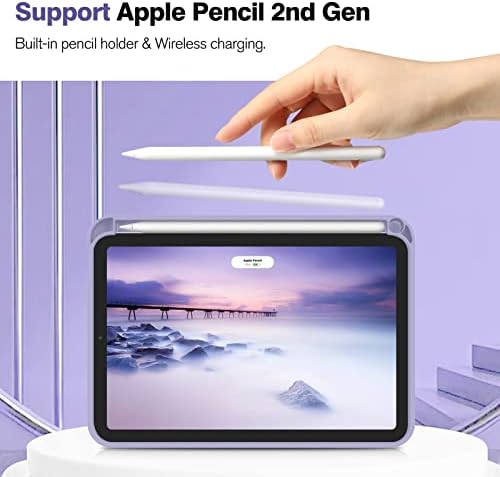 מארז Fintie Slimshell עבור iPad mini 6 2021 - [מחזיק עיפרון מובנה] כיסוי רך TPU עמד